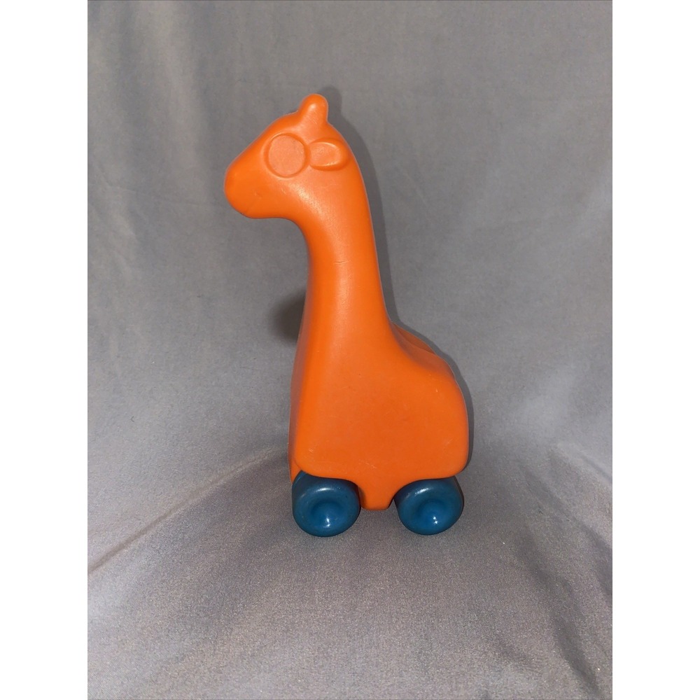 Vintage‎ Giraffe Little Tikes 6" Orange Rolling Toddler Baby Toy 90s MADE In USA